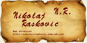 Nikolaj Rašković vizit kartica